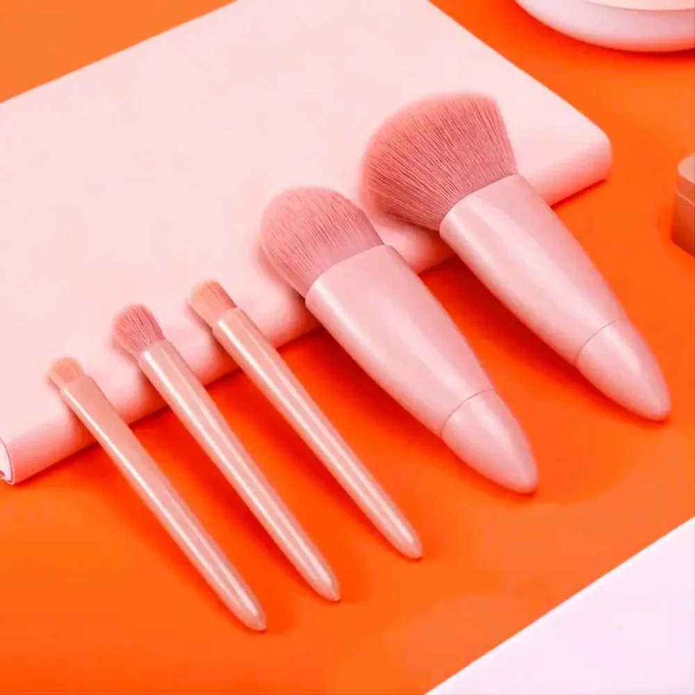 5pcs Portable Loose Setting Powder Brush Set for Perfect Makeup Application NEW